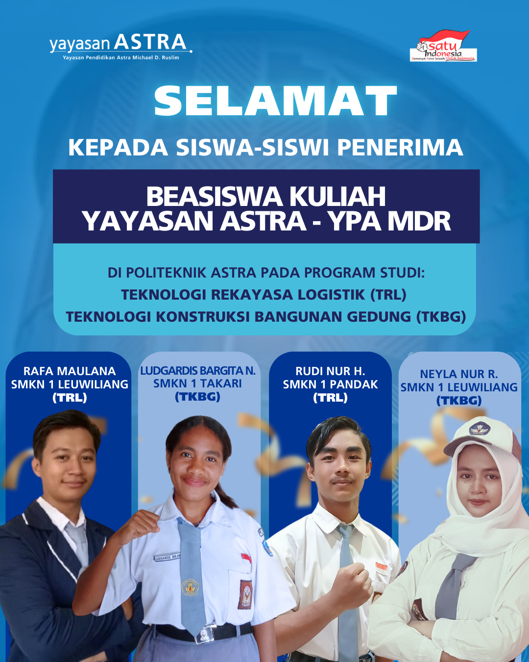 Beasiswa Kuliah Yayasan Astra - Yayasan Pendidikan Astra Michael D. Ruslim